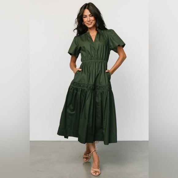 Baltic Born Dresses & Skirts - Baltic Born Dark Green Midi Dress
